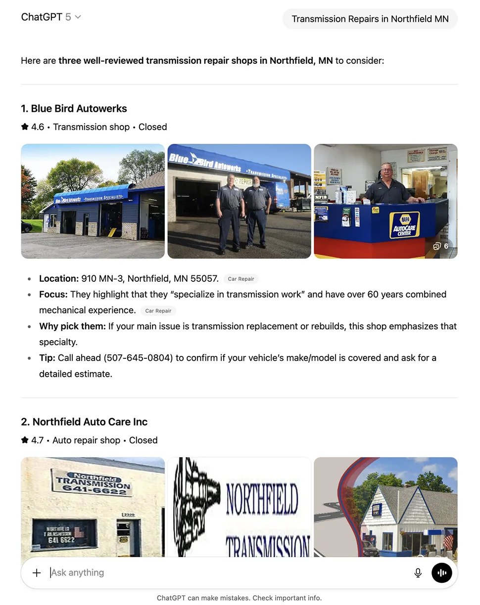 bluebird-autowerks-top-5-chatgpt-ranking