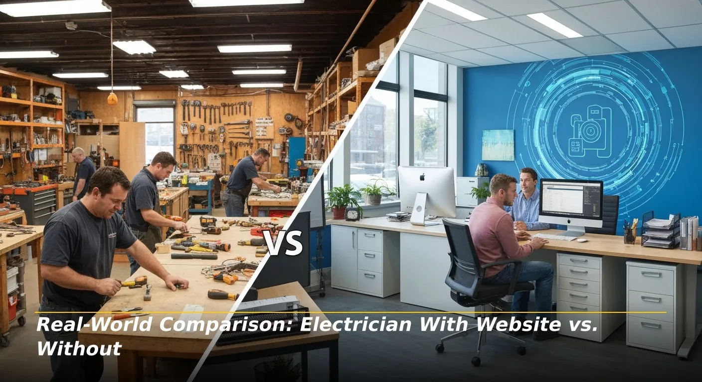 8 Real World Comparison Electrician With Website vs. Without 1
