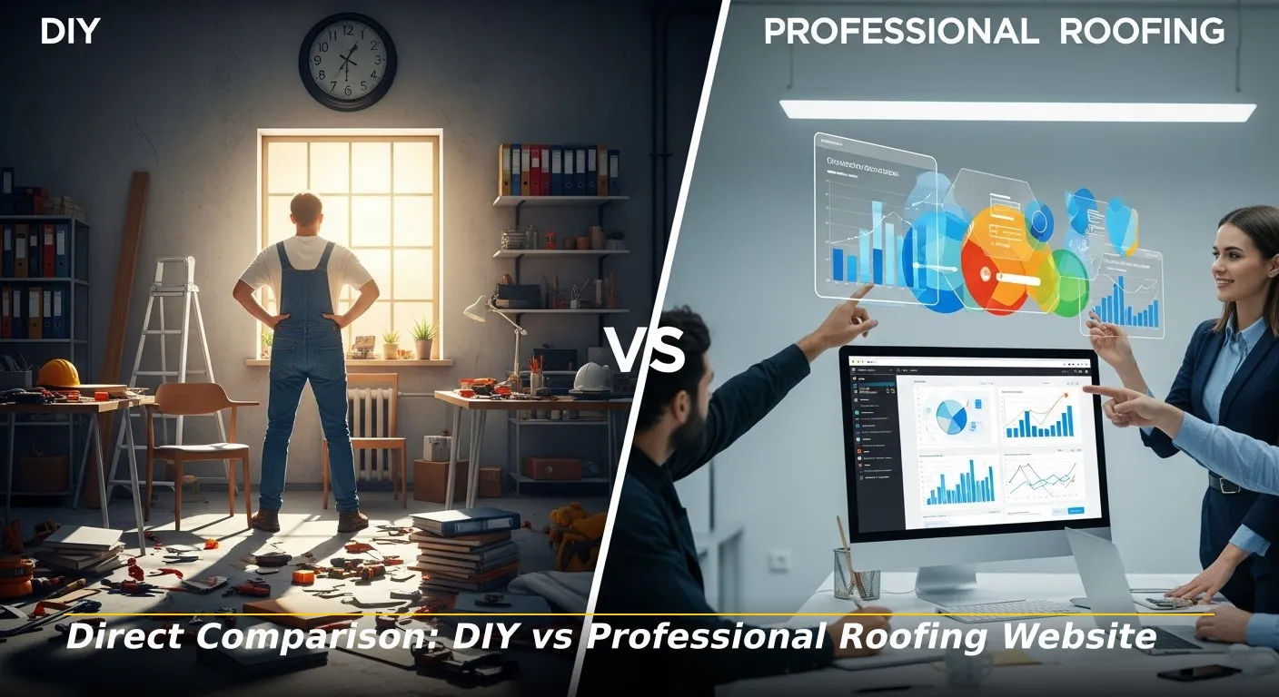 4 Direct Comparison DIY vs Professional Roofing Website 1