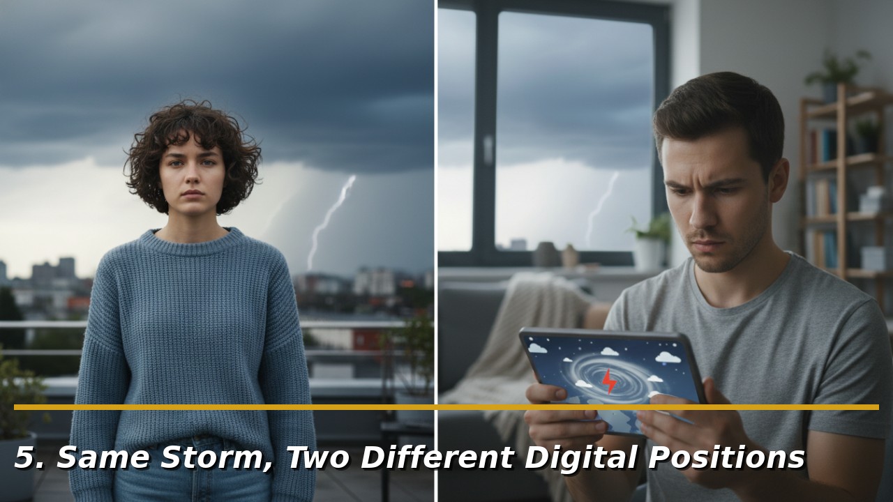Same Storm, Two Different Digital Positions