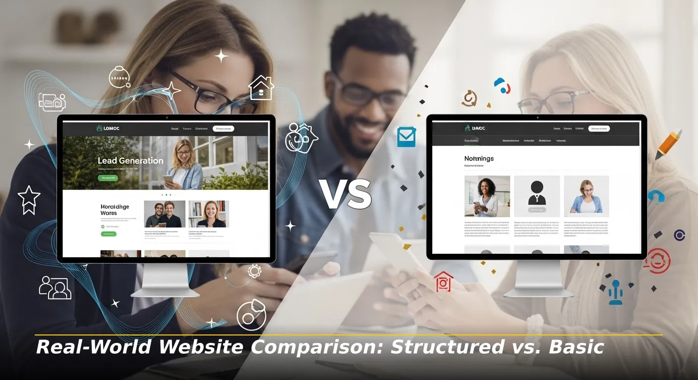 8 Real World Website Comparison Structured vs. Basic 1