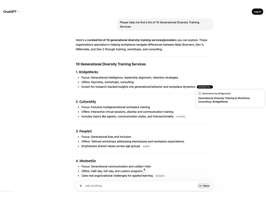 ChatGPT Citation for Generations.com