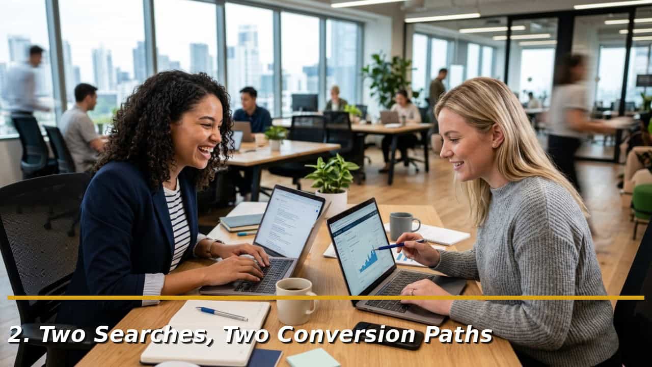 Two Searches, Two Conversion Paths