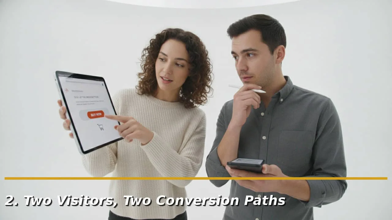 Two Visitors, Two Conversion Paths