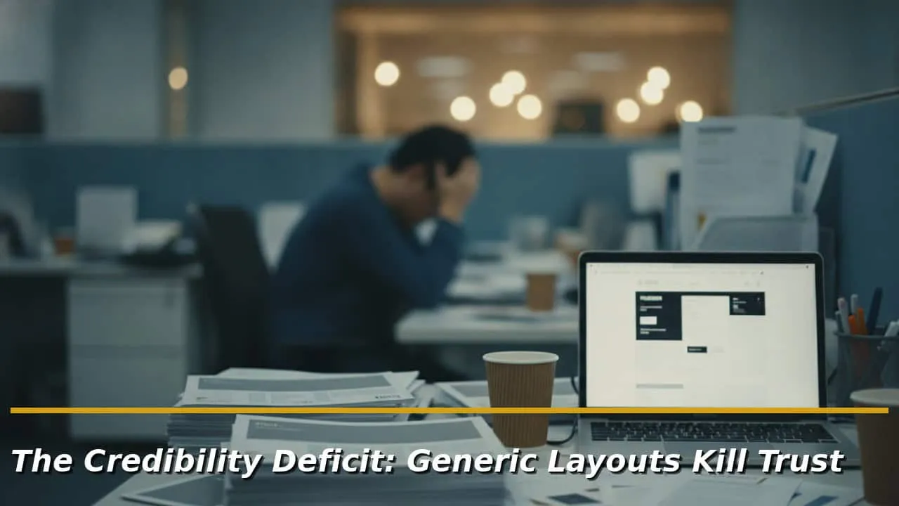 The Credibility Deficit: Generic Layouts Kill Trust